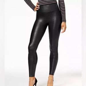 SPANX Black Faux Leather Leggings {Size Small}